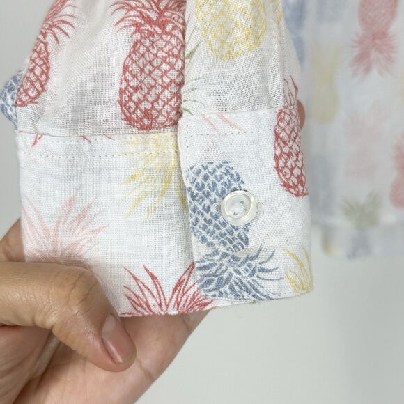 Rails Linen Shirt Size M Charli Rainbow Pinas Pineapple Print Coastal Vacation - Picture 6 of 12